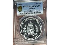 10 λέβα 2008 Ανεξαρτησία PCGS 68