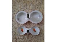 Стара порцеланова солница. 2 броя.