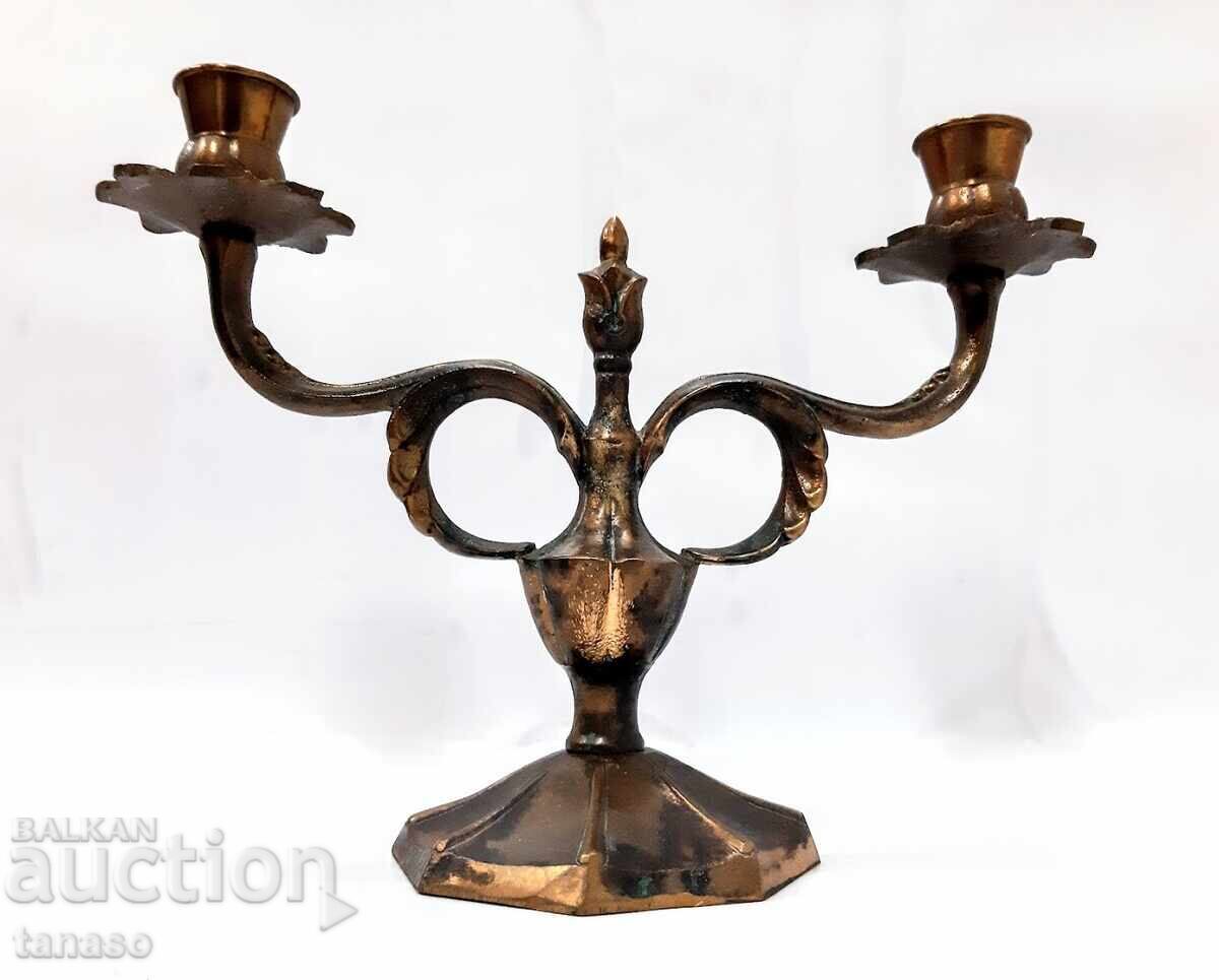 Old baroque double candlestick (1.3) with price 120.00 BGN | € 61.36 Old baroque double candlestick (1.3) with price 120.00 BGN | € 61.36