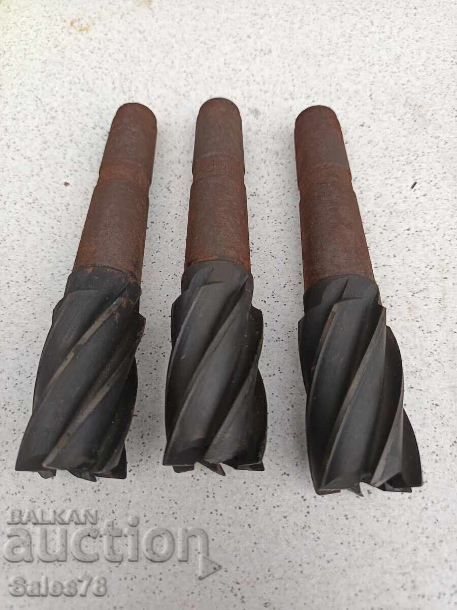 3 pcs. Cylindrical end mills with conical shank - 6 3 pcs. Cylindrical end mills with conical shank - 6