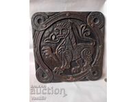 Large metal Relief, sculpture, plaque Bas-relief lion