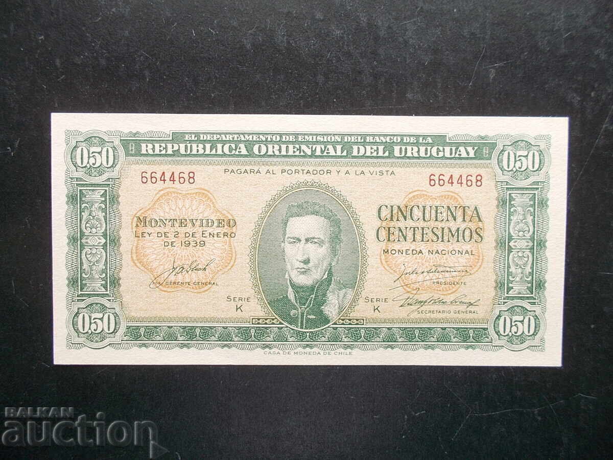 URUGUAY, 0.50 centesima, 1939, UNC URUGUAY, 0.50 centesima, 1939, UNC