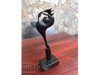 BRONZE MARBLE SCULPTURE MARKED - "FLAME" BY PETAR NEDELCHEV