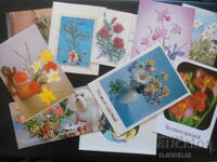 Old Bulgarian greeting cards, double, 10 pieces