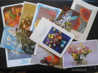 Old Bulgarian greeting cards, double, 10 pieces