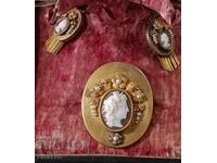 Set de aur vechi-cercei-pandant-Biedermeier