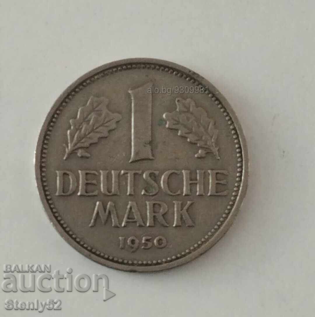 1 Дойче марка монета от 1950 год.