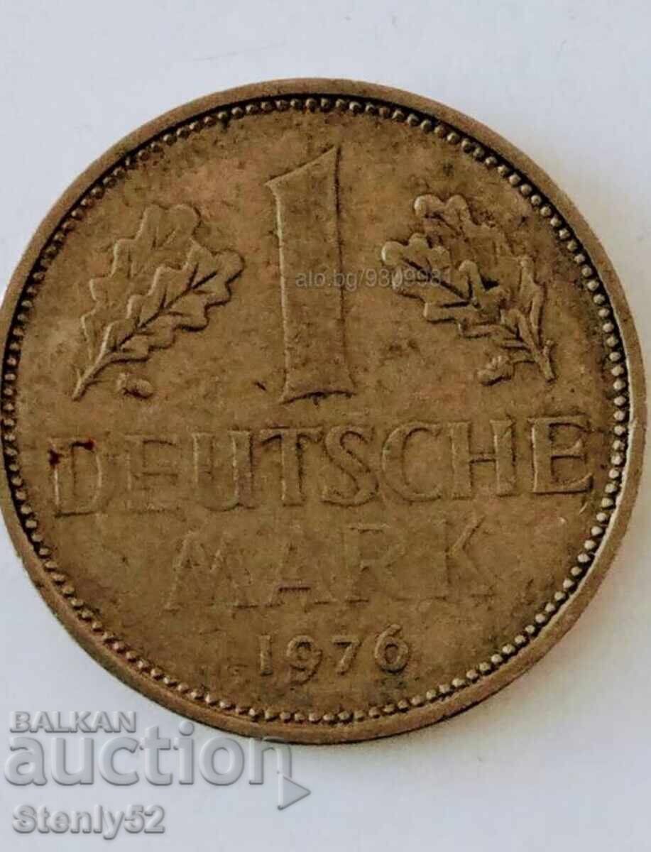 1 νόμισμα γερμανικού μάρκου από το 1976. 1 νόμισμα γερμανικού μάρκου από το 1976.