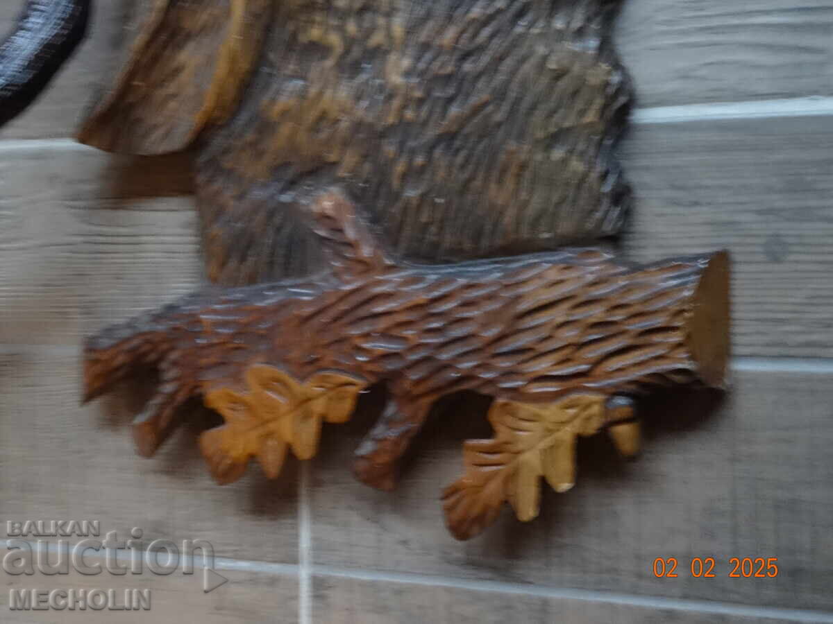 SCULTURĂ FRUMOASĂ ÎN LEMN CU CORN DE CPRIV - 6