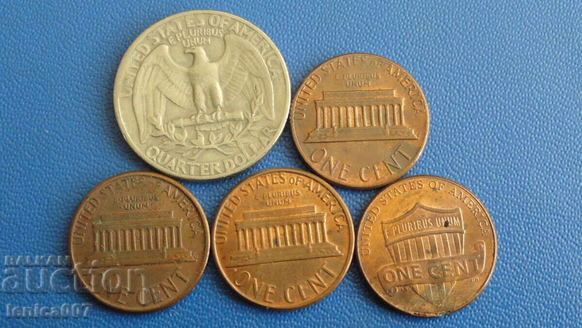 USA - Coins (5 pieces) with price 3.20 BGN | € 1.64 USA - Coins (5 pieces) with price 3.20 BGN | € 1.64