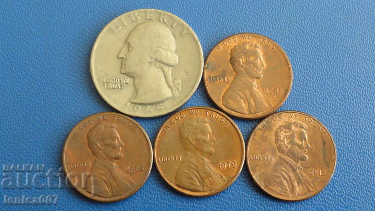 Auction USA - Coins (5 pieces) Auction USA - Coins (5 pieces)