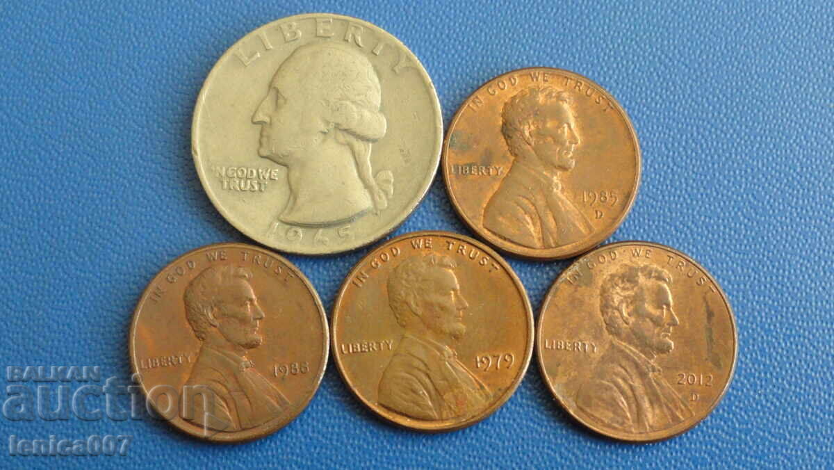 USA - Coins (5 pieces) - 5 USA - Coins (5 pieces) - 5