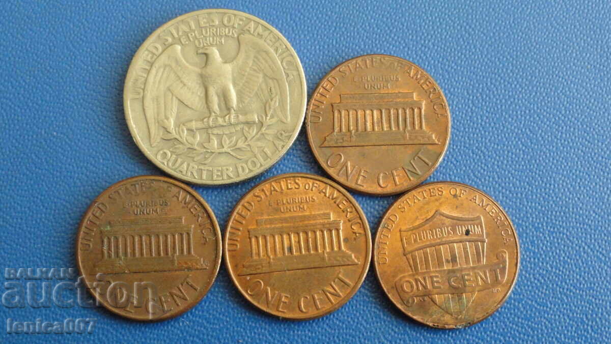 USA - Coins (5 pieces) - 6 USA - Coins (5 pieces) - 6