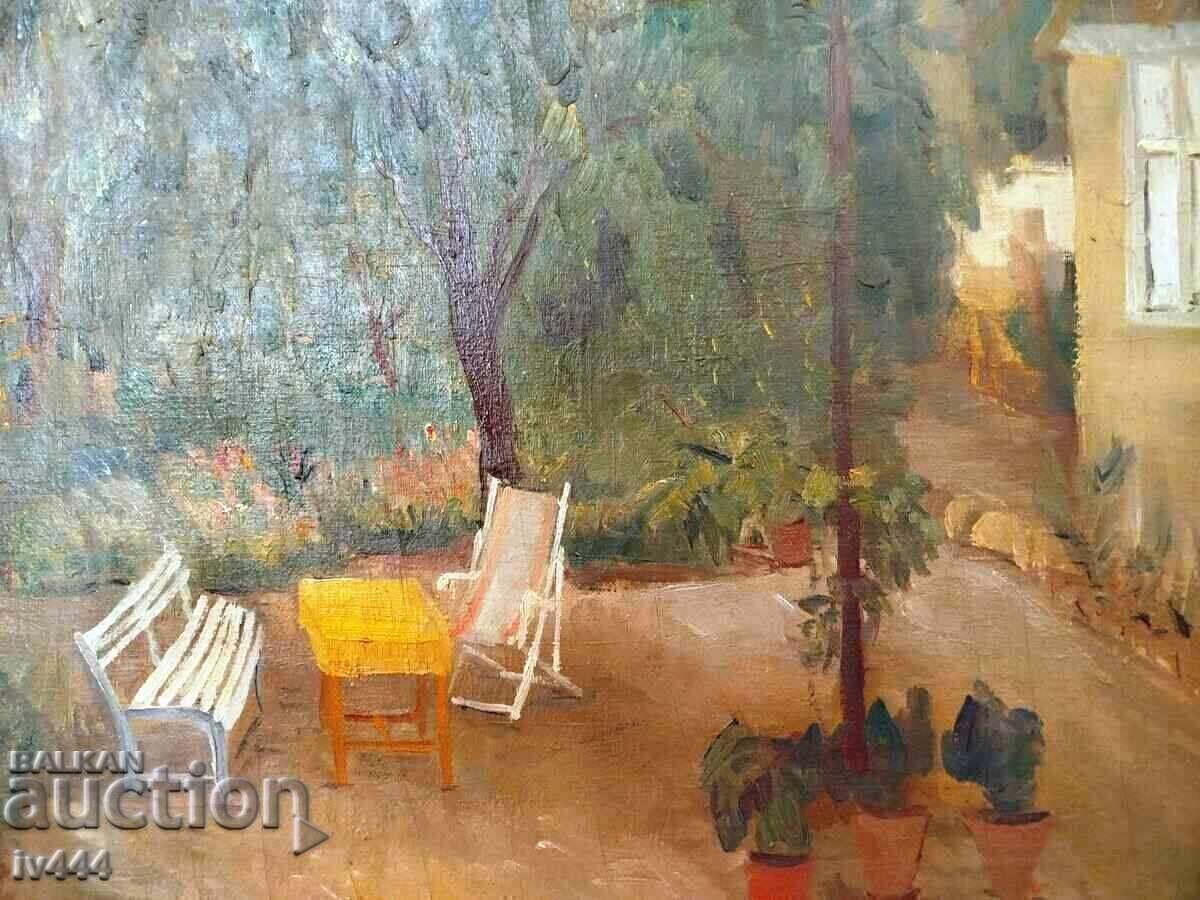 PETKO ABADZHIEV ΠΑΛΑΙΟ ΒΟΥΛΓΑΡΙΚΟΙ ΠΙΝΑΚΑΣ - ΣΠΙΤΙ ΜΕ ΑΥΛΗ 1943 με τιμή 9000.00 BGN | € 4601.63 PETKO ABADZHIEV ΠΑΛΑΙΟ ΒΟΥΛΓΑΡΙΚΟΙ ΠΙΝΑΚΑΣ - ΣΠΙΤΙ ΜΕ ΑΥΛΗ 1943 με τιμή 9000.00 BGN | € 4601.63