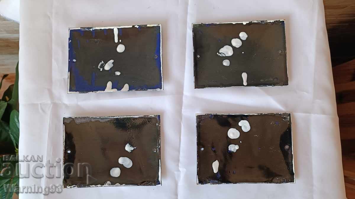 Old enamel street number signs - SOC - unused - 5 Old enamel street number signs - SOC - unused - 5