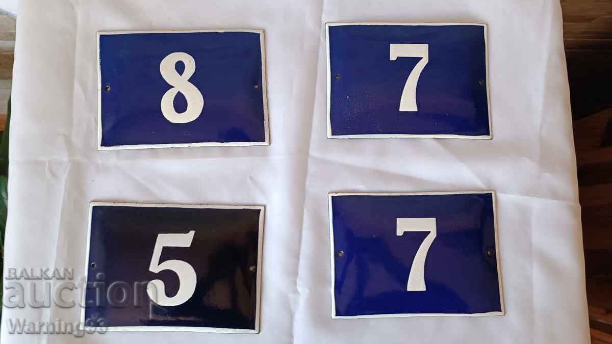 Old enamel street number signs - SOC - unused Old enamel street number signs - SOC - unused