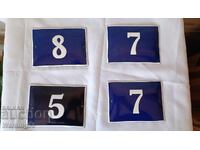 Old enamel street number signs - SOC - unused