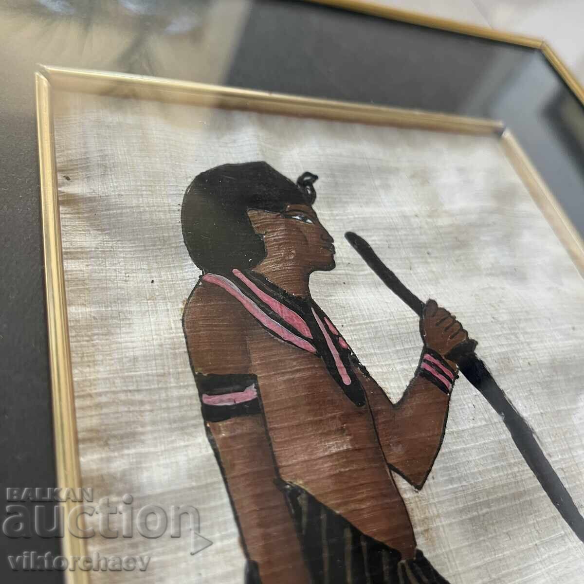 Auction Egyptian papyrus in a frame Auction Egyptian papyrus in a frame