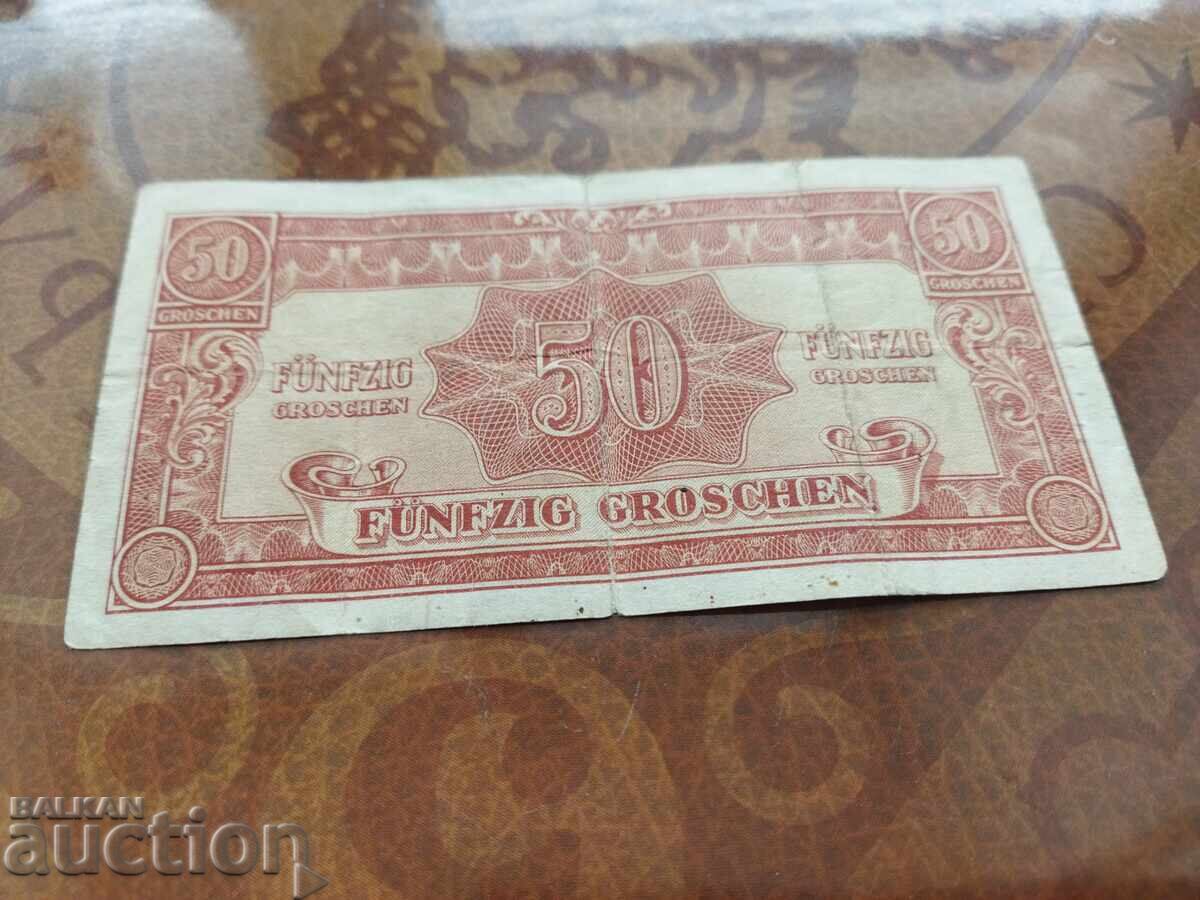 Austria 50 groschen banknote from 1944. with price 10.00 BGN | € 5.11 Austria 50 groschen banknote from 1944. with price 10.00 BGN | € 5.11
