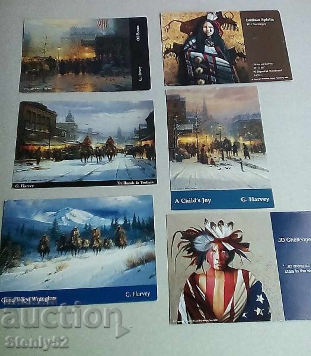 6 US postcards. BZC