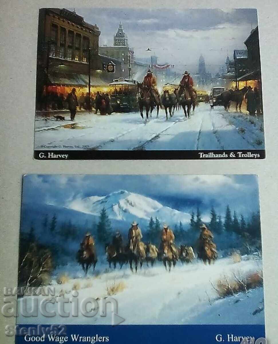 2 buc. US cărți poștale Cowboy