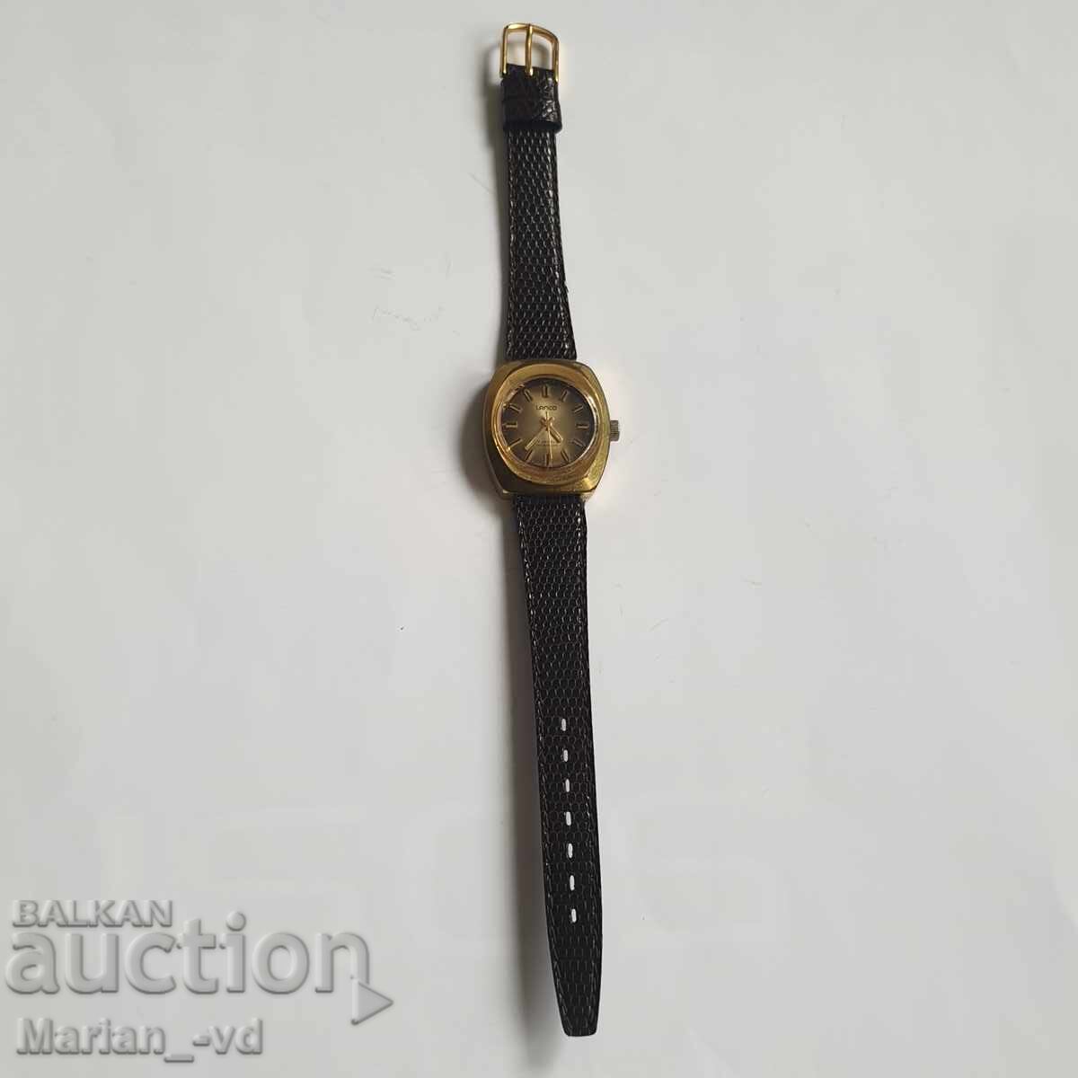 Women's gold-plated mechanical watch Lanco