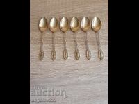 Vintage coffee spoons with gold plating!!!