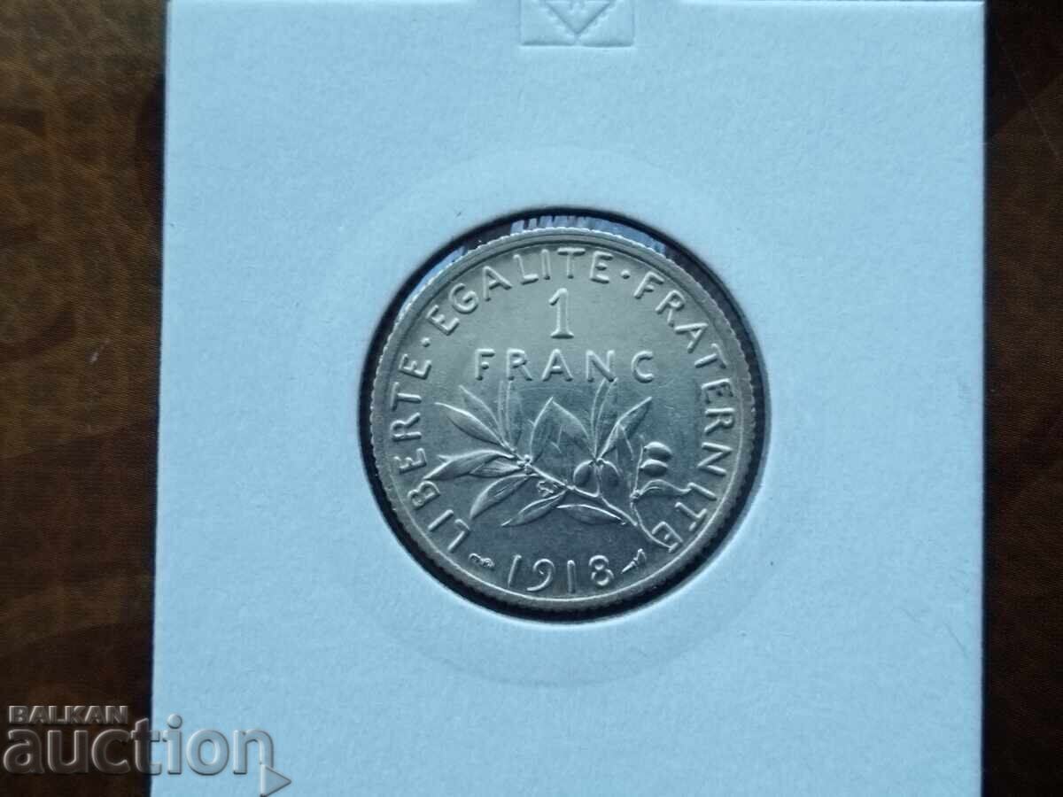 France silver coin 1 franc 1918 France silver coin 1 franc 1918