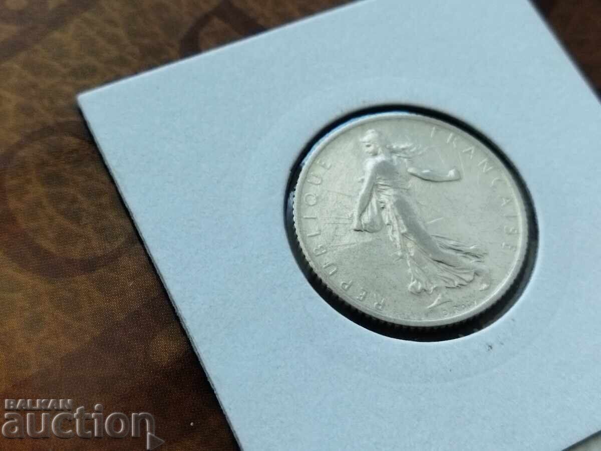 Delivery of France silver coin 1 franc 1909 Delivery of France silver coin 1 franc 1909