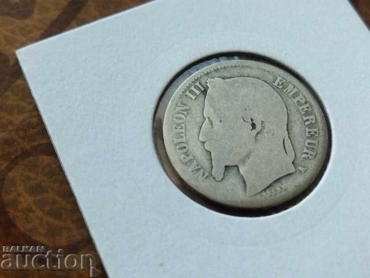 Delivery of France silver coin 1 franc 1866 A - Paris Delivery of France silver coin 1 franc 1866 A - Paris