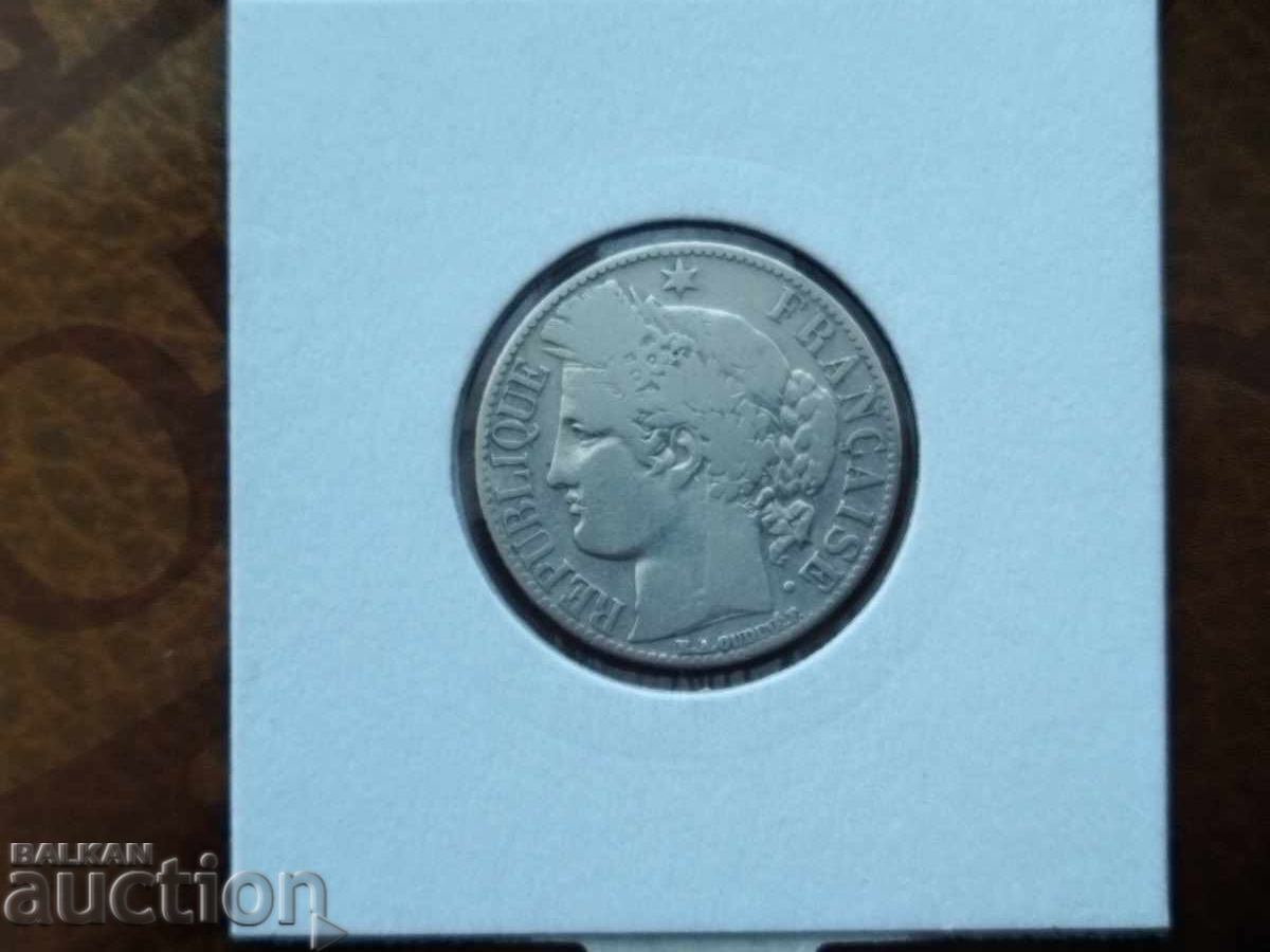 Auction France silver coin 1 franc 1872 A - Paris Auction France silver coin 1 franc 1872 A - Paris