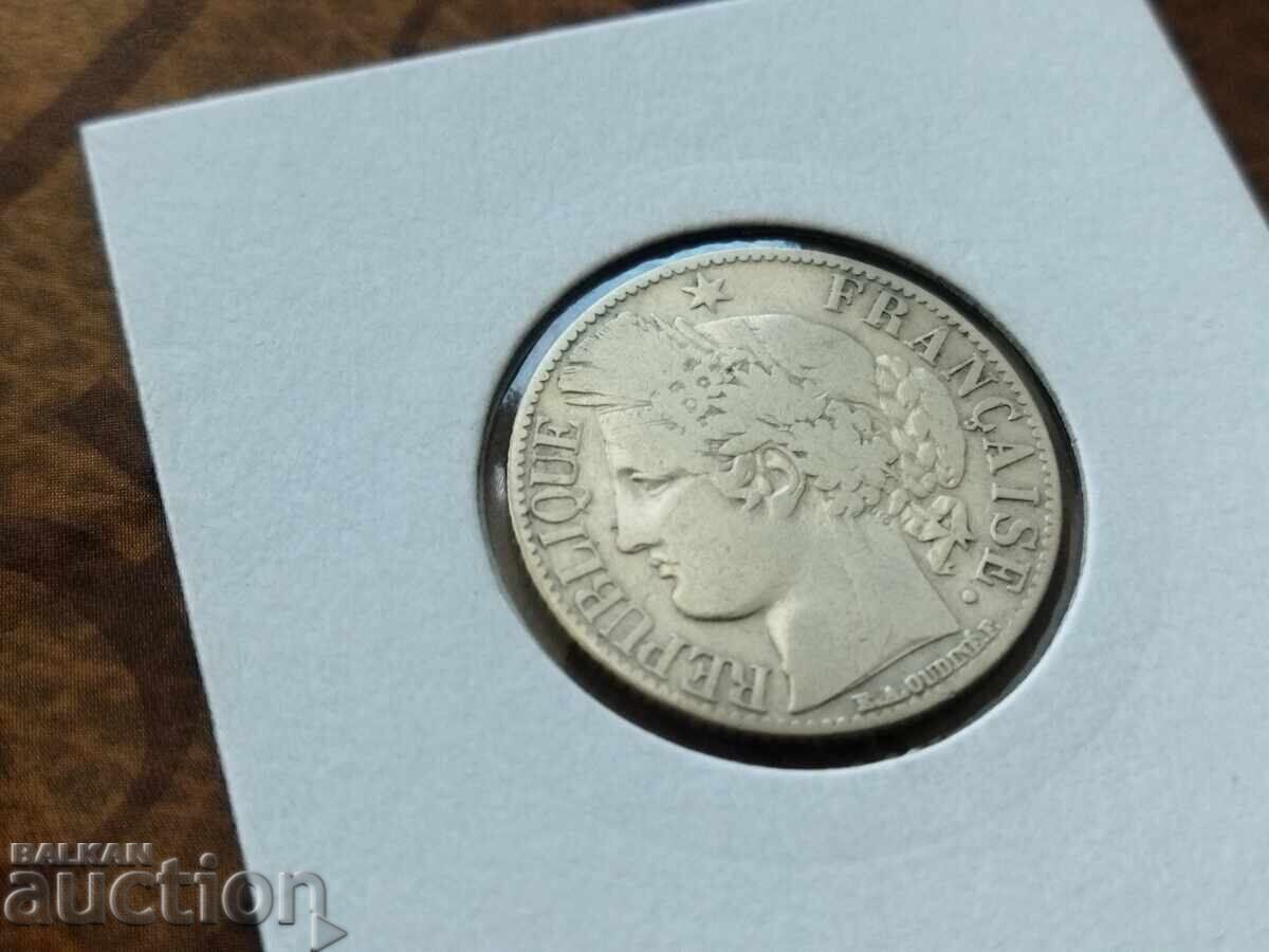 Delivery of France silver coin 1 franc 1872 A - Paris Delivery of France silver coin 1 franc 1872 A - Paris