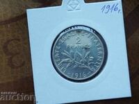 Moneda de argint Franta 2 franci 1916 argint