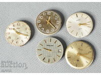 5 Old Russian mechanical wristwatches POLJOT, Wostok