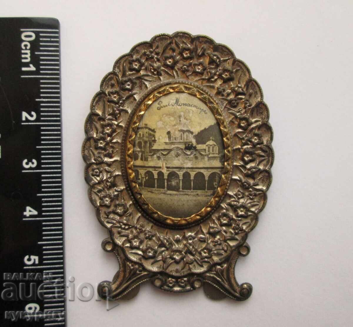 Beautiful old small metal photo frame Rila Monastery with price 45.00 BGN | € 23.01