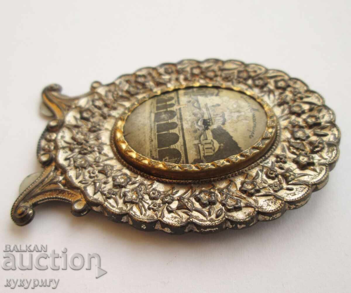 Beautiful old small metal photo frame Rila Monastery - 5