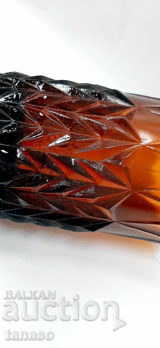 Όμορφο παλιό κεχριμπαρένιο γυάλινο βάζο (2.2) - 6