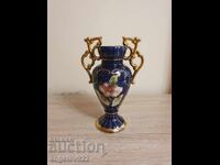 Portuguese porcelain vase with 24 carat gold plating!