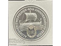 Alderney 2 lire 1992 Argint.