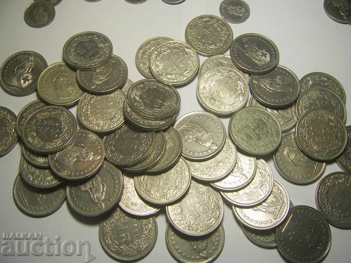 Delivery of Currency CHF 221.50 Swiss Franc large coins Delivery of Currency CHF 221.50 Swiss Franc large coins