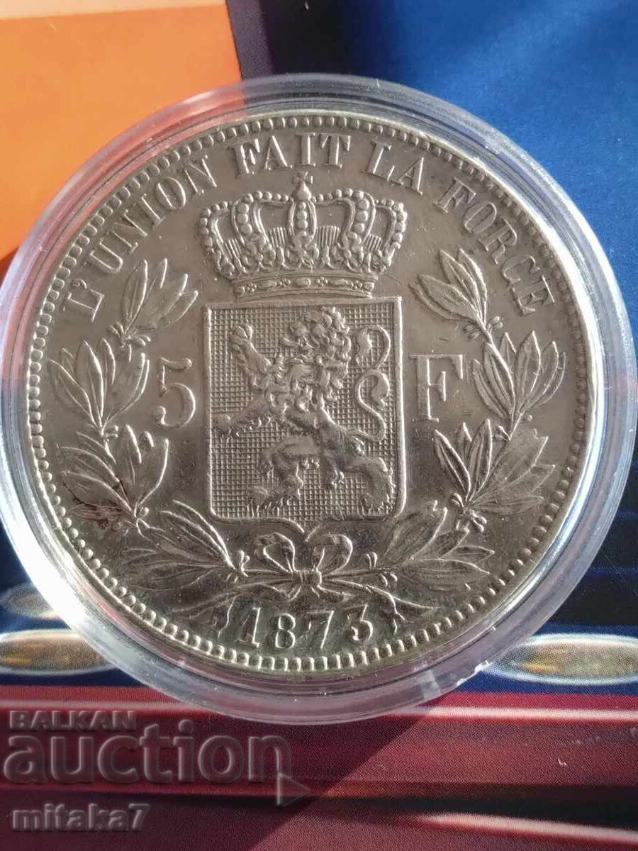 5 francs 1873, Belgium, silver with price 88.00 BGN | € 44.99 5 francs 1873, Belgium, silver with price 88.00 BGN | € 44.99