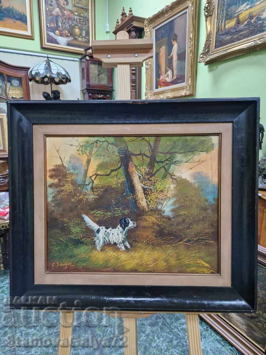 Чудесна антикварна авторска картина масло върху платно с цена 198.00 лв. | € 101.24 Чудесна антикварна авторска картина масло върху платно с цена 198.00 лв. | € 101.24