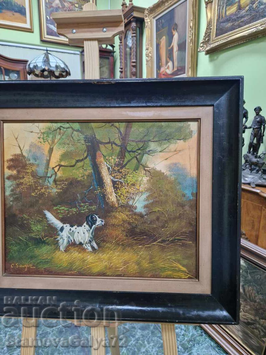 Доставка на Чудесна антикварна авторска картина масло върху платно Доставка на Чудесна антикварна авторска картина масло върху платно