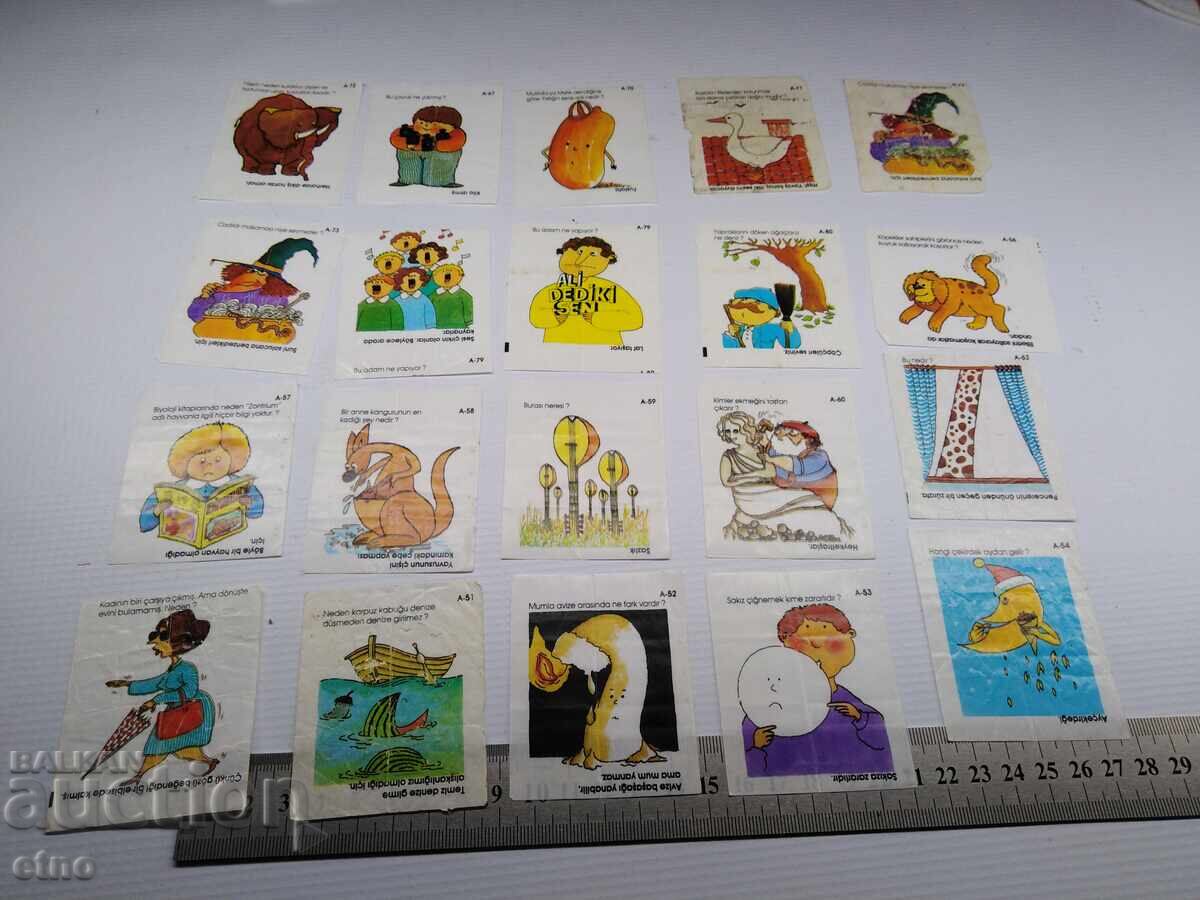 20 pcs. OLD CHEWING GUM PICTURES