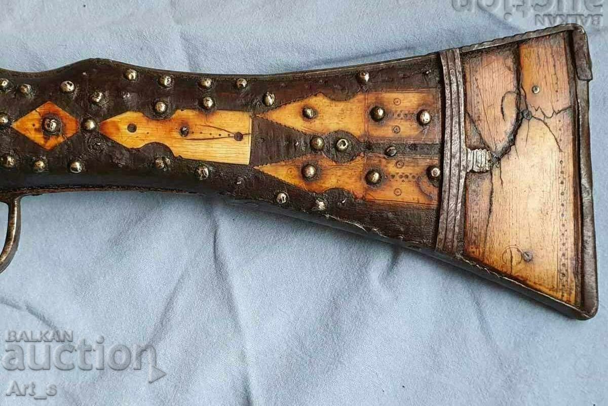 Υπέροχο πυροβόλο όπλο με πυρόλιθο από τον 17ο-18ο αιώνα, μήκους 147 εκ - 6