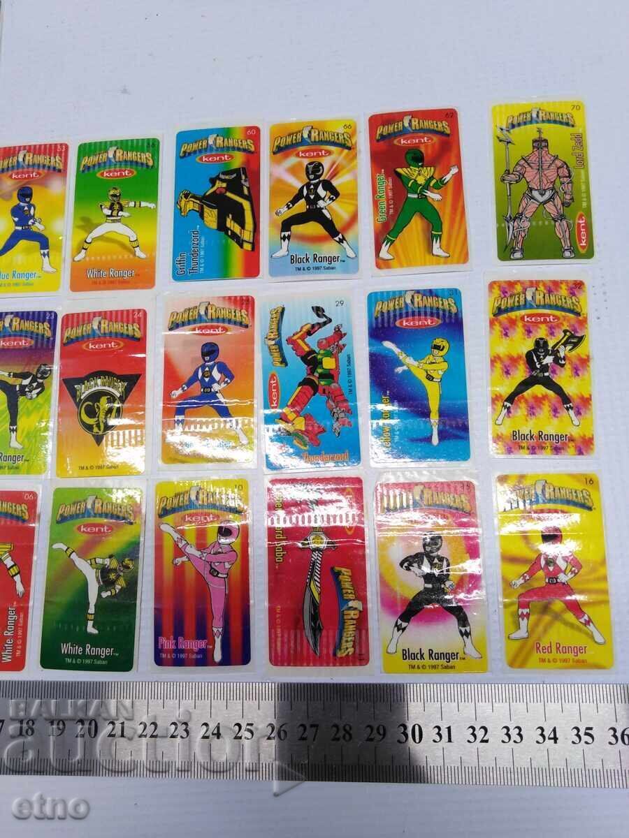Auction 1997 34 pcs. OLD STICKER CARDS FROM GUM - POWER RANGERS Auction 1997 34 pcs. OLD STICKER CARDS FROM GUM - POWER RANGERS