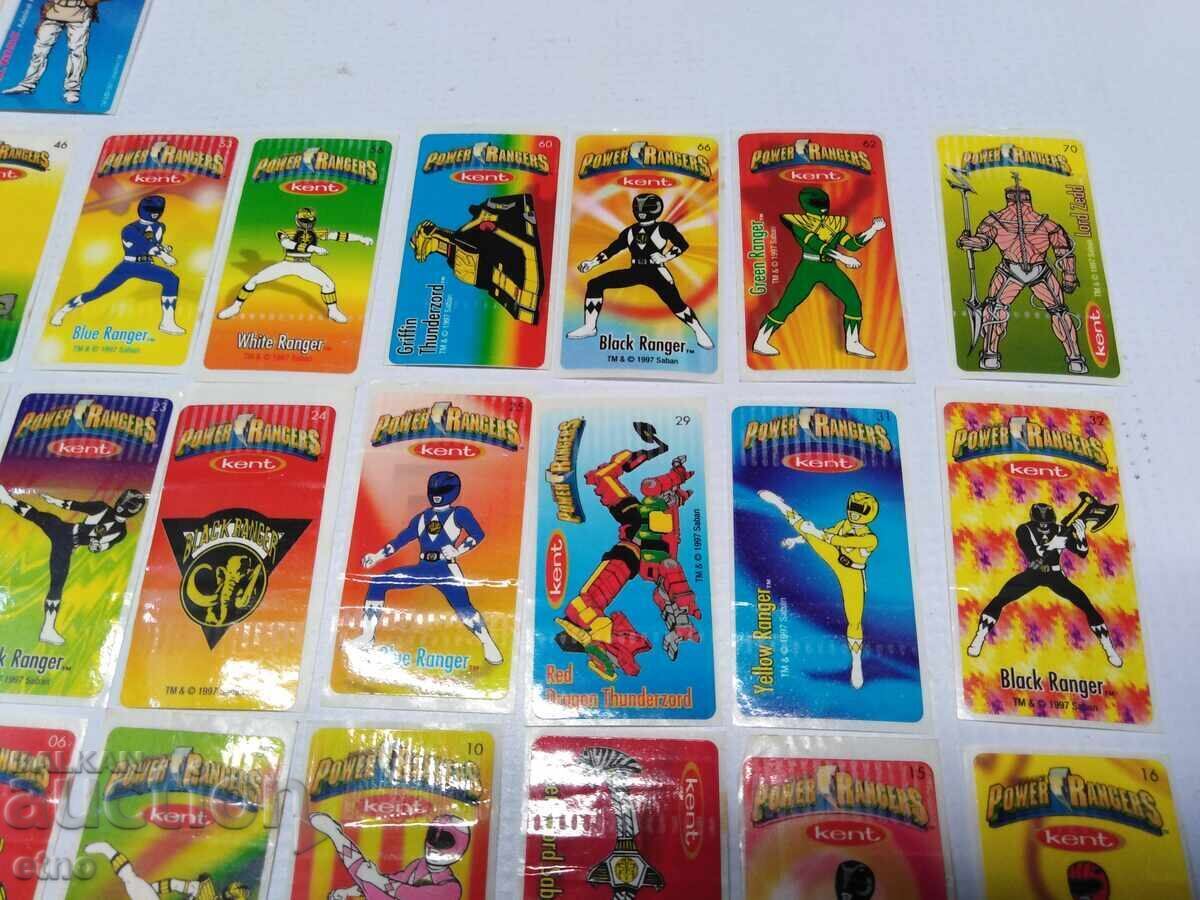 Delivery of 1997 34 pcs. OLD STICKER CARDS FROM GUM - POWER RANGERS Delivery of 1997 34 pcs. OLD STICKER CARDS FROM GUM - POWER RANGERS