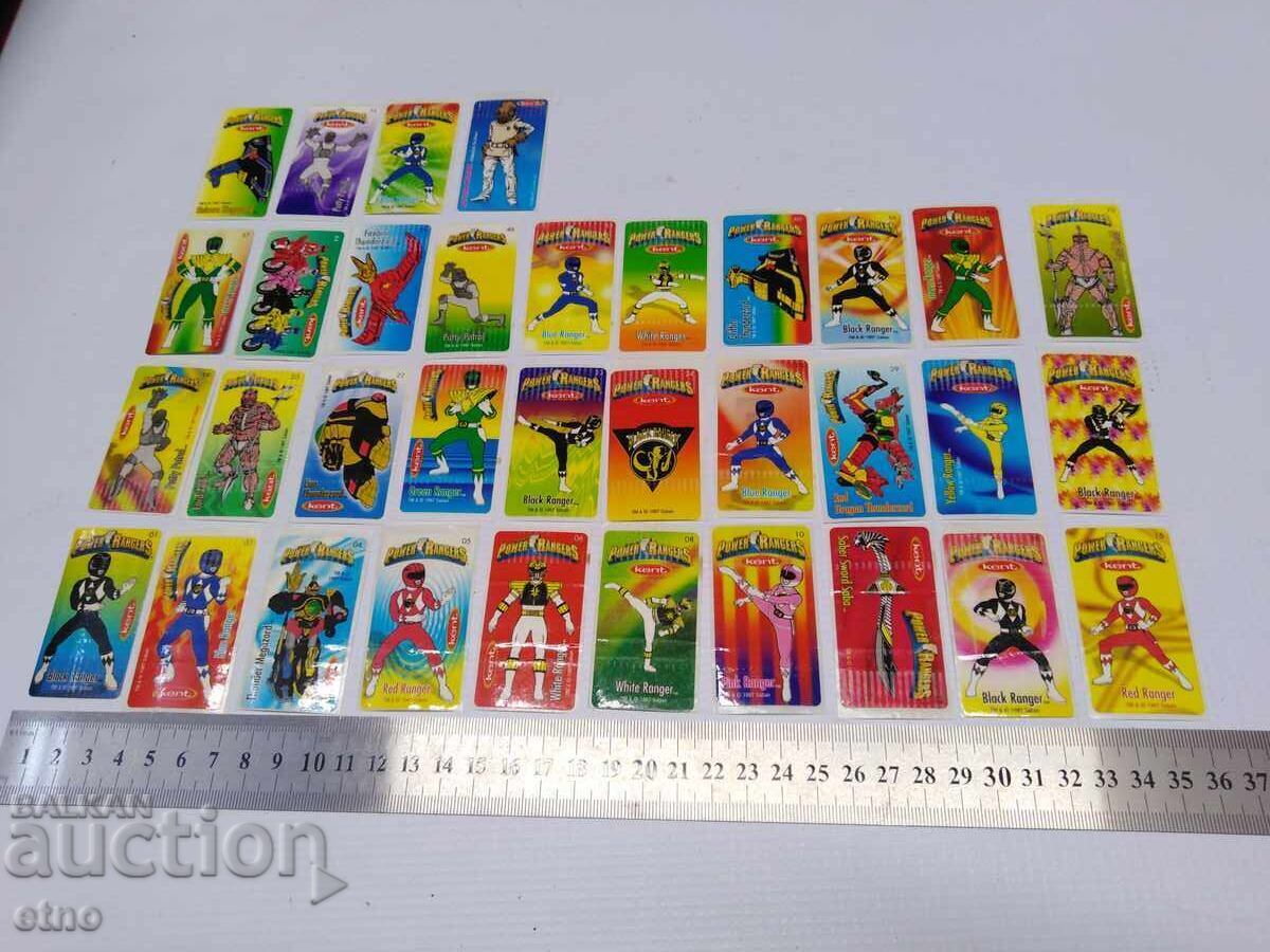 1997 34 pcs. OLD STICKER CARDS FROM GUM - POWER RANGERS 1997 34 pcs. OLD STICKER CARDS FROM GUM - POWER RANGERS