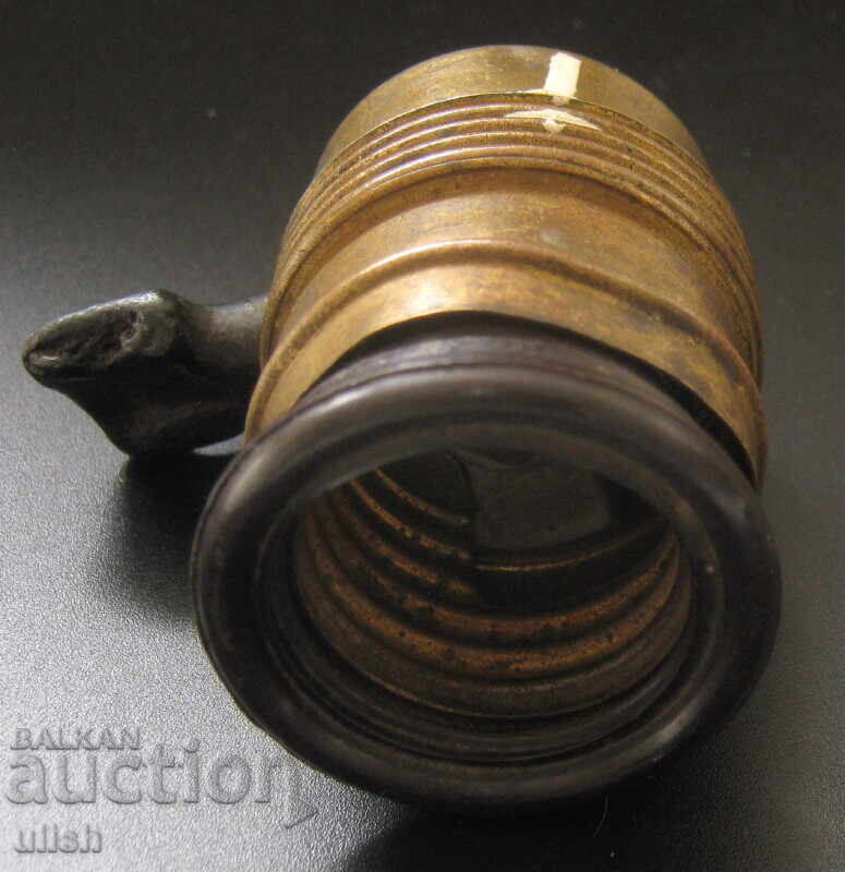 Delivery of Old brass lamp socket with switch Delivery of Old brass lamp socket with switch