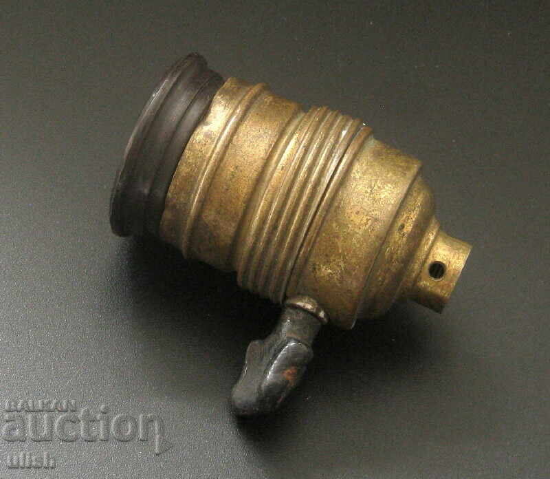 Old brass lamp socket with switch Old brass lamp socket with switch